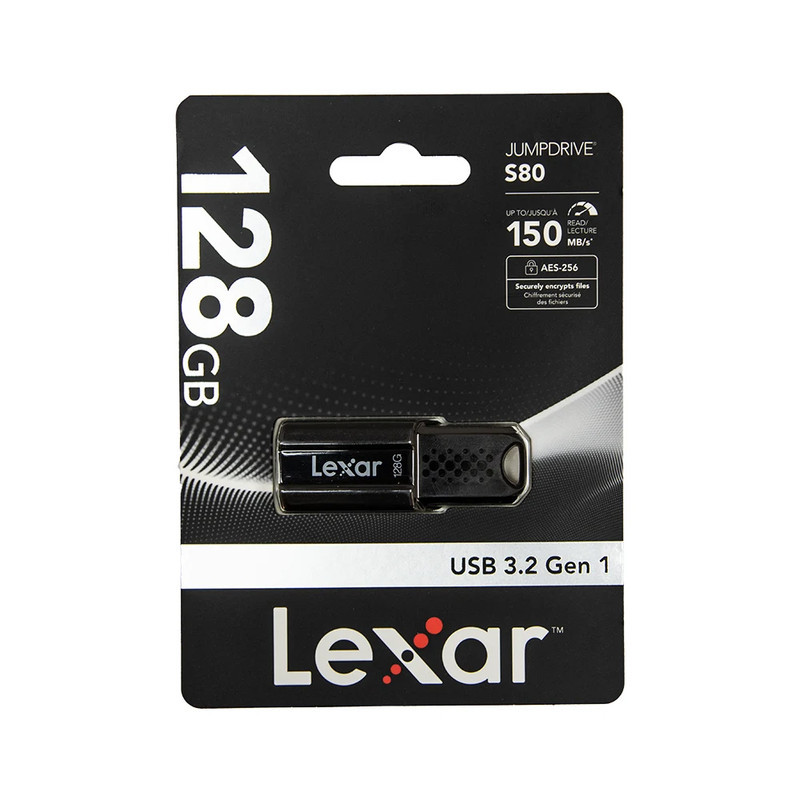فلش مموری لکسار مدل S80 ظرفیت 128 گیگابایت با رابط USB 3.2 GEN1