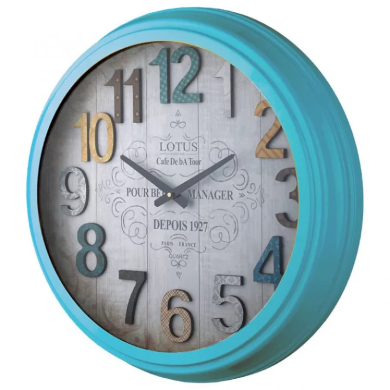ساعت دیواری عقربه‌ای با نشانگر عددی لوتوس مدل M-16012-PORTLAND -BLUE