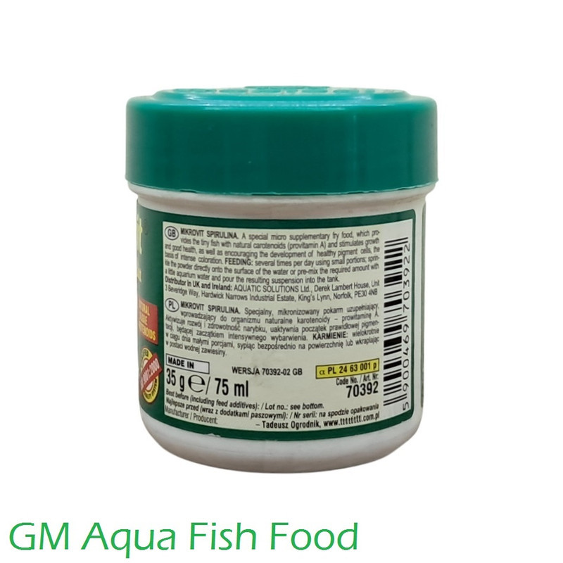 غذای ماهی پودری مدل GM Mikrovit Spirulina وزن 35 گرم