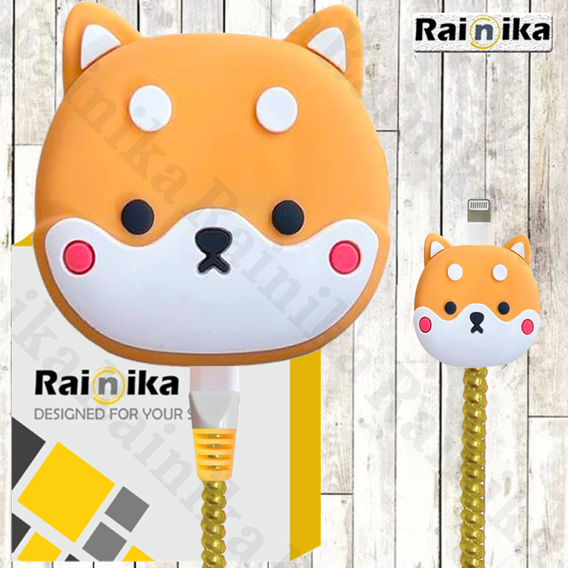 محافظ کابل شارژر دیواری رینیکا مدل Cute Dog BA مناسب برای شارژر اپل 20 وات ba مجموعه 5 عددی