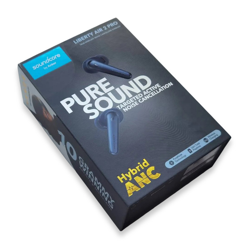 هدفون بلوتوثی آنکر مدل SoundCore Liberty Air 2 Pro با نویز کنسلینگ فعال (ANC)، درگاه شارژ USB Type-C، مجهز به درایور PureNote برای ایجاد صدایی واضح، مقاوم در برابر رطوبت و عرق (IPX4)