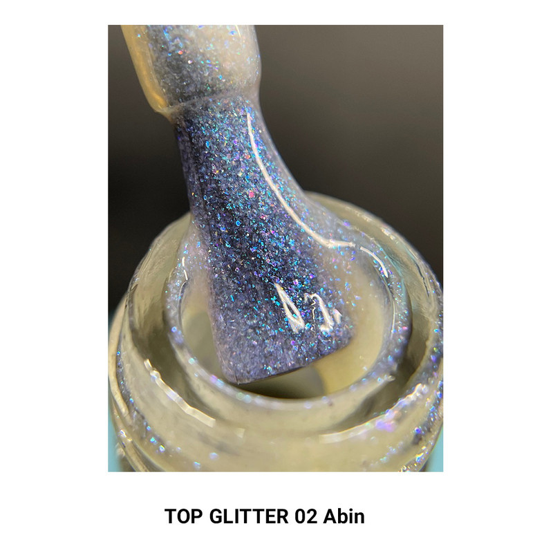 تاپ کت ناخن آبین مدل Glitter شماره 02