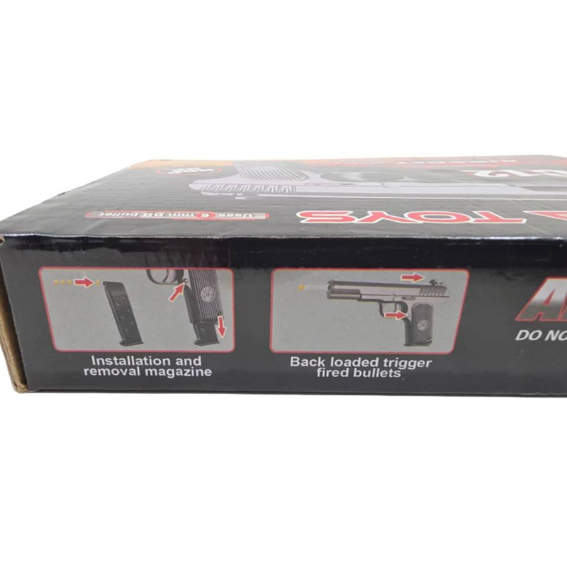 تفنگ بازی ناب سل مدل  کلت تیر ابری ایرسافت گان c12 metal