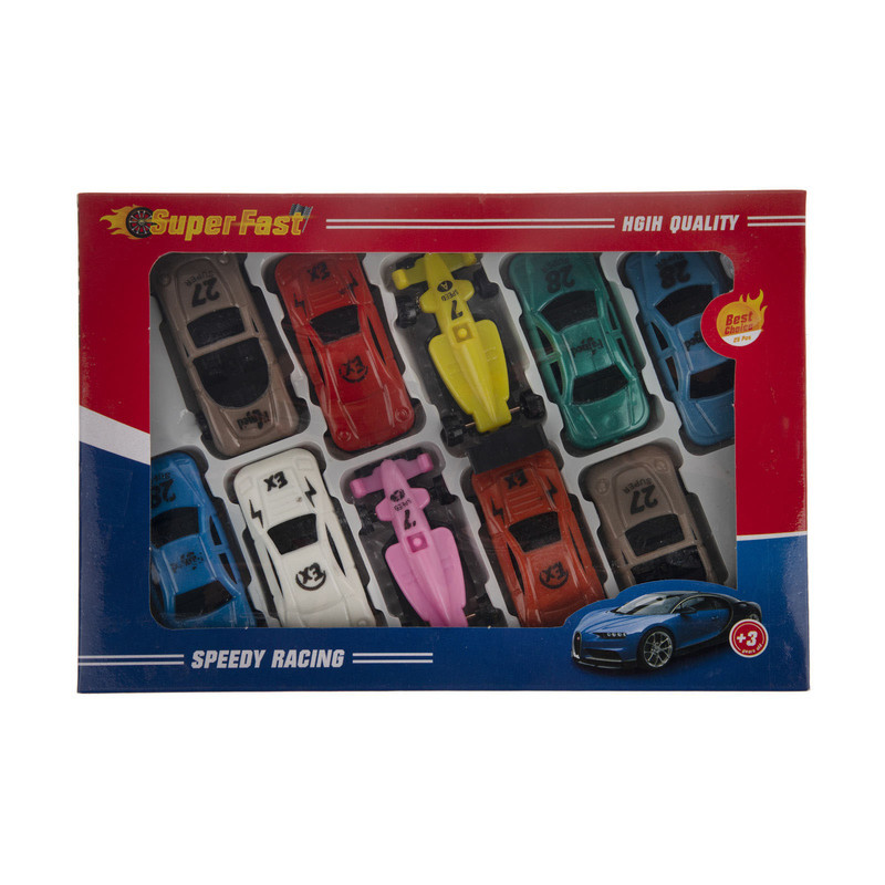 ماشین بازی سوپر فست مدل speedy racing دو بسته 10 عددی