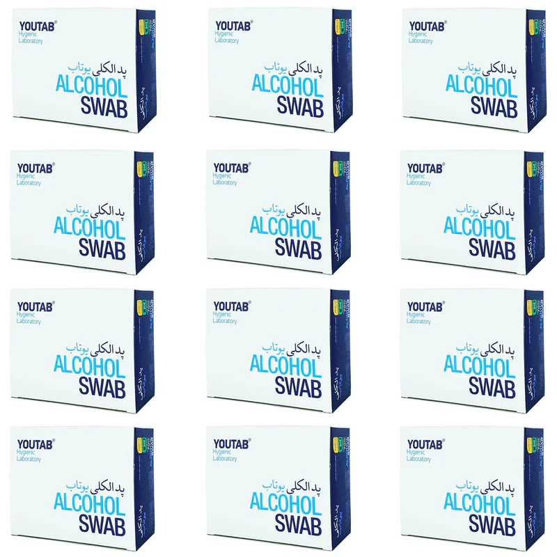 پد الکلی یوتاب مدل Antiseptic 12 مجموعه 12 عددی