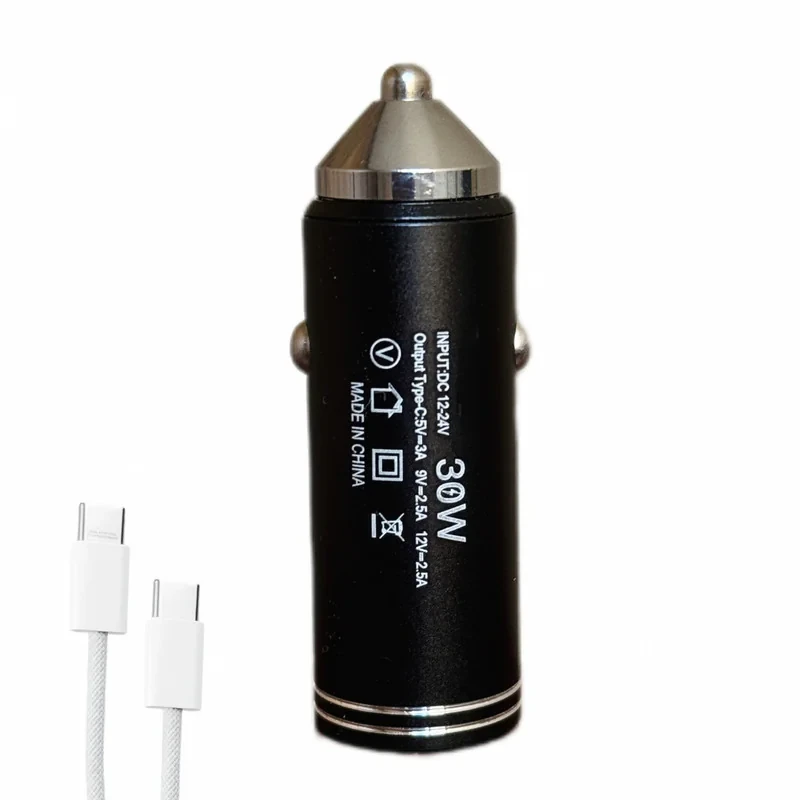 شارژر فندکی 30 وات اچ تی ام مدل c23 به همراه کابل USB-C