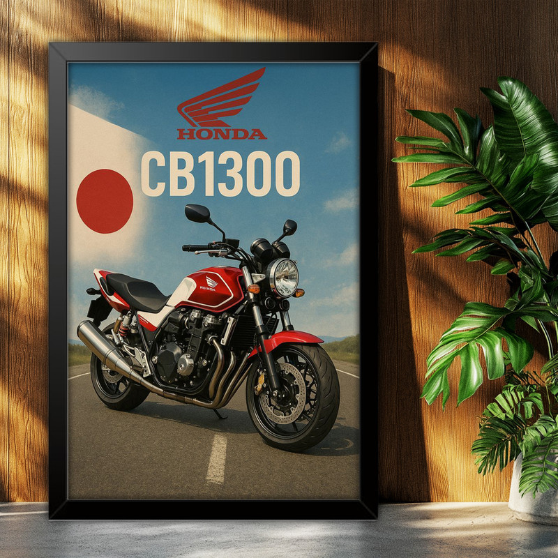 تابلو بکلیت طرح موتور سنگین هوندا HONDA CB1300 مدل B-po1904 فریم مشکی