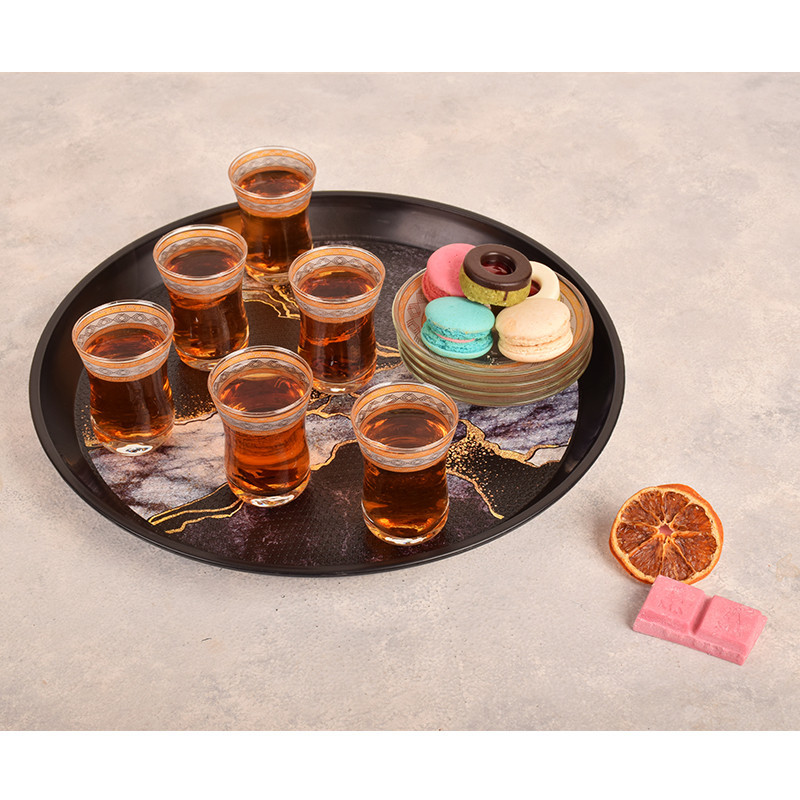 سینی مهروز مدل S-6002-26 طرح سنگ