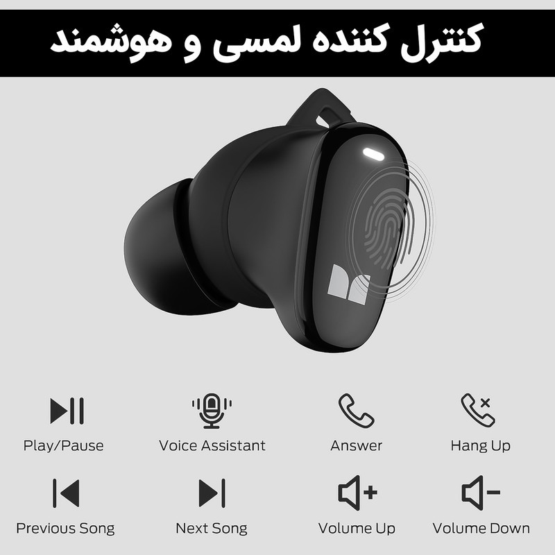 هدفون بلوتوثی مانستر مدل N-Lite 206 با نویز کنسلینگ میکروفون (ENC)، درگاه شارژ USB Type-C، دارای نشانگر LED، پشتیبانی از فرمان لمسی، مقاوم در برابر آب با استاندارد ضد آب IPX6