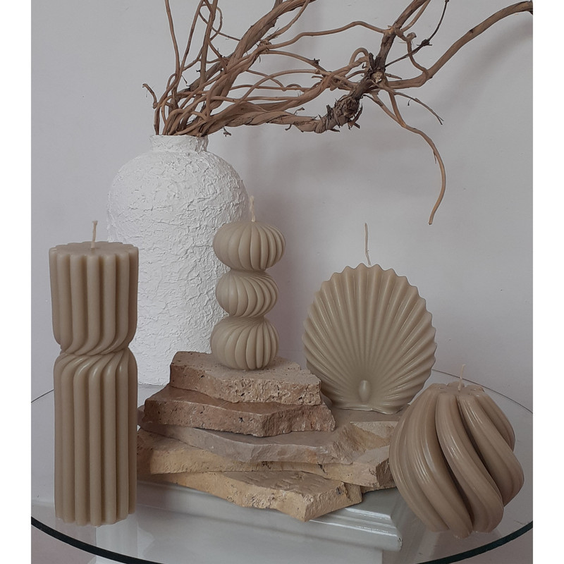 شمع دست ساز مدل دکوری مجموعه 4 عددی