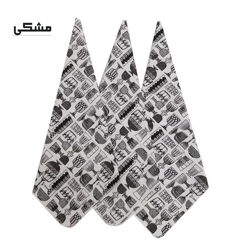 دستمال آشپزخانه مدل ظروف بسته سه عددی