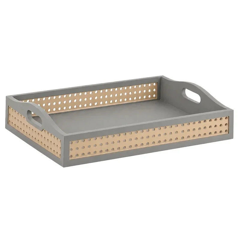 سینی دسته دار طرح حصیری کد G247 سایز 22*33 سانتی متر