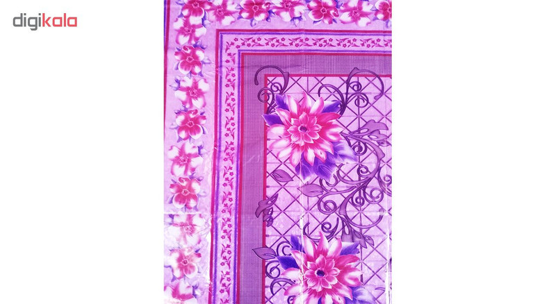 سفره پلاستیکی چهار نفره طرح سوسن رنگ بنفش سایز 92×120 سانتی متر