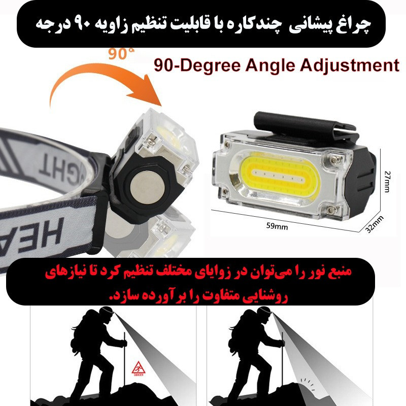 چراغ پیشانی مدل T137 با نور مهتابی