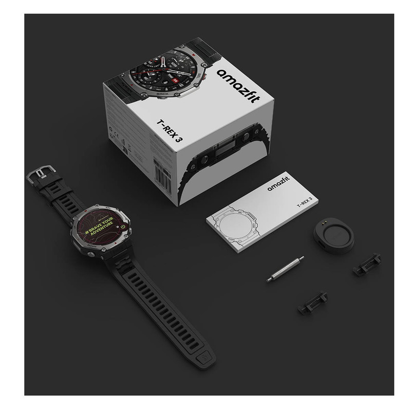 ساعت هوشمند امیزفیت مدل KDY TREX LOPENAL WATCH 3  دارای قابلیت های صفحه نمایش رنگی، صفحه نمایش لمسی، پشتیبانی از زبان فارسی در منو و سیستم‌عامل، قابلیت تغییر طرح ساعت یا تم بند سیلیکون