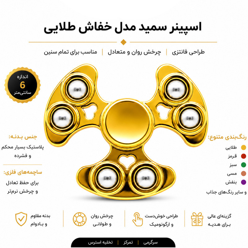 اسپینر سمید مدل فانتزی ساچمه ای طرح خفاش کد 700