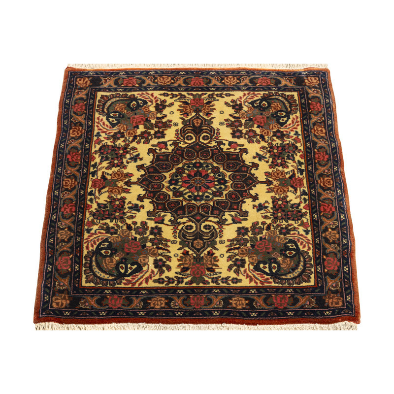 فرش دستبافت 0,4 متری مدل بیجار کد 45P10036 زمینه کرم