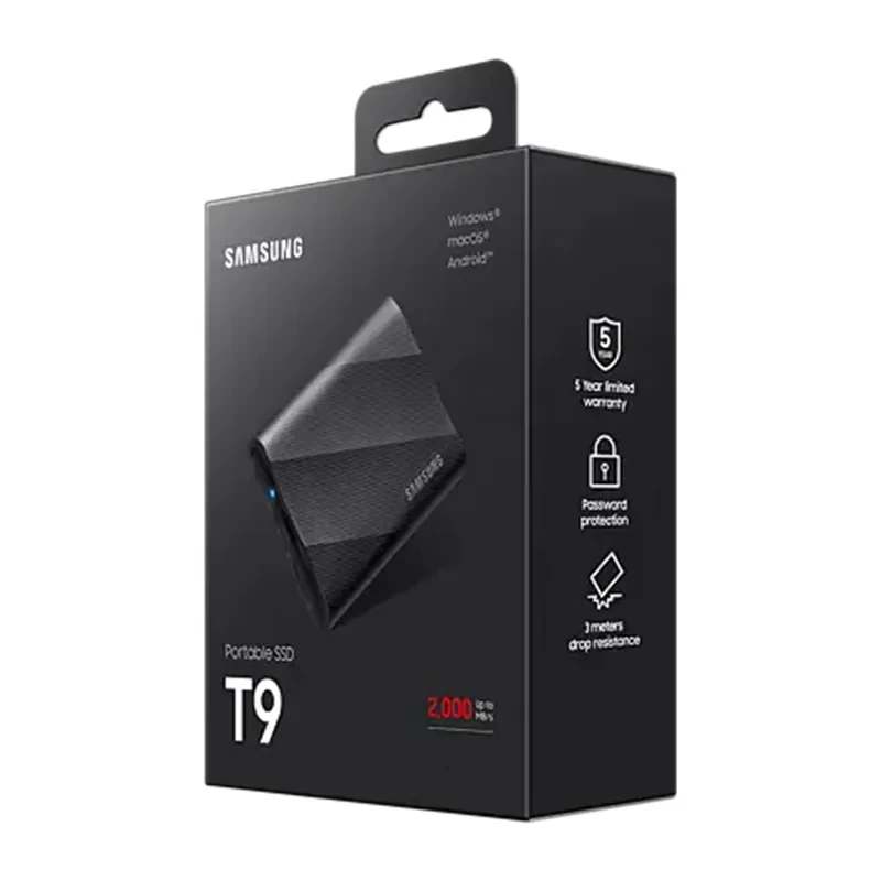 اس اس دی اکسترنال سامسونگ مدل T9 ظرفیت 2 ترابایت رابط USB 3.2 Gen2