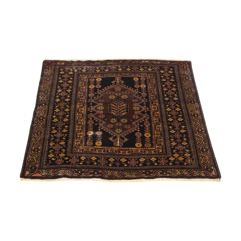 فرش دستبافت یک متری طرح بلوچ کد  45P10495 زمینه سورمه ای