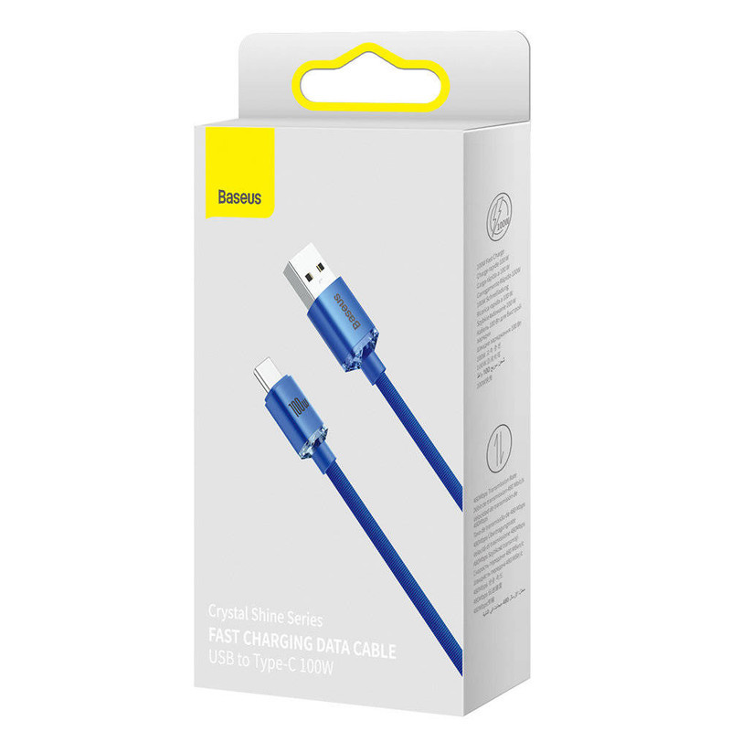 کابل تبدیل USB به USB-C باسئوس مدل Crystal Shine طول 2 متر