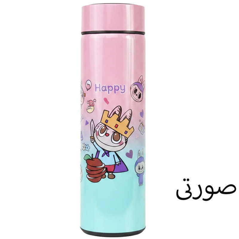 فلاسک کودک مدل درجه دار طرح لبوبو کد 096 گنجایش 0.5 لیتر