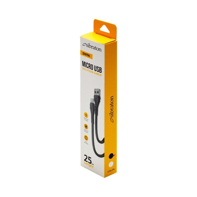 کابل تبدیل USB به microUSB سیبراتون مدل S107A طول 0.25 متر