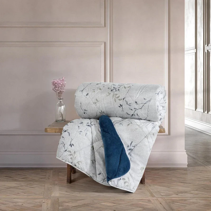 لحاف کاتن باکس مدل Velvet Yorgan Nitsa Denim C.K دونفره سایز 215*195 سانتی متر