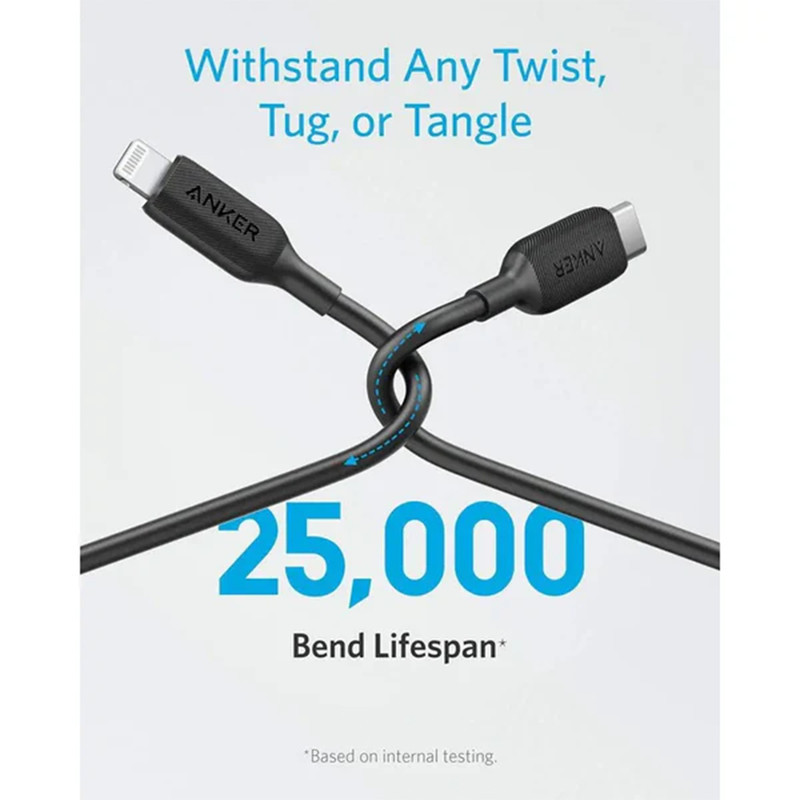 کابل تبدیل  USB-C به لایتنینگ انکر مدل A8832 طول 0.9 متر