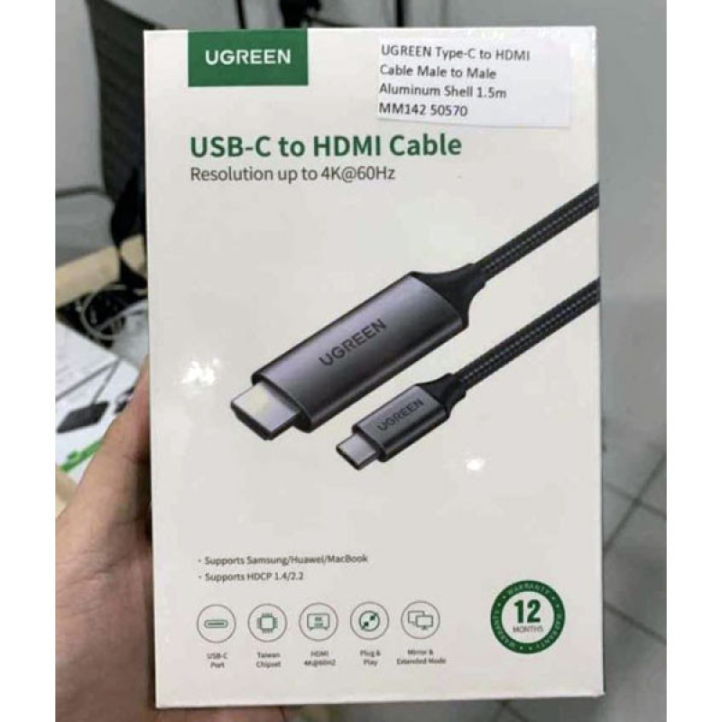 کابل تبدیل USB-C به HDMI یوگرین مدل MM142-50570 طول 1.5 متر