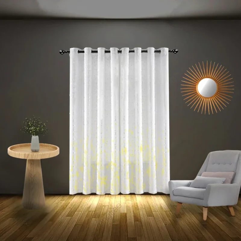 پرده تیکو دکو مدل حریر ژورژت طلاکوب سایز 280x300 سانتی‌متر