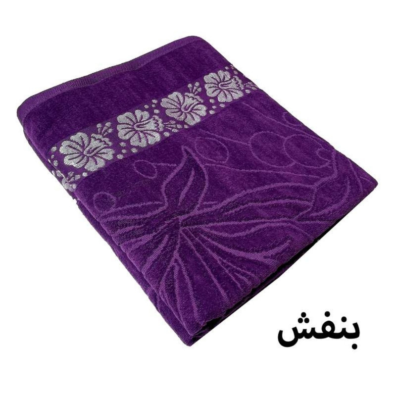حوله حمام هنرمند طرح گل سایز 150×100 سانتی متر