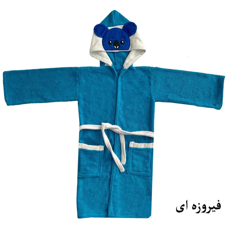 حوله پالتویی کودک هنرمند مدل خرس  سایز 110x110 سانتی‌متر