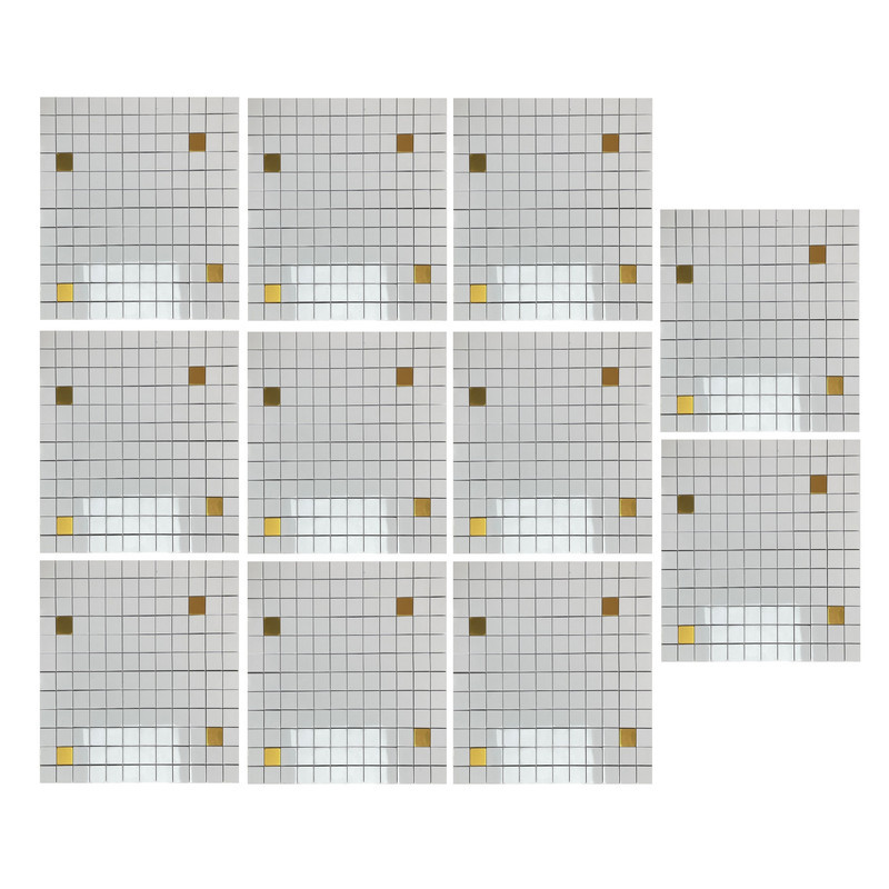 دیوارپوش مدل تایل بین کابینتی پشت چسبدار کد 20527 بسته 11 عددی