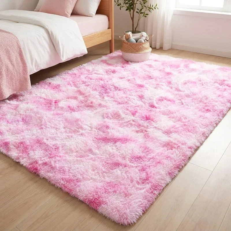 فرش ماشینی 400 شانه تیگران مفشوو زمینه صورتی حاشیه صورتی کمرنگ مدل UNICPINK