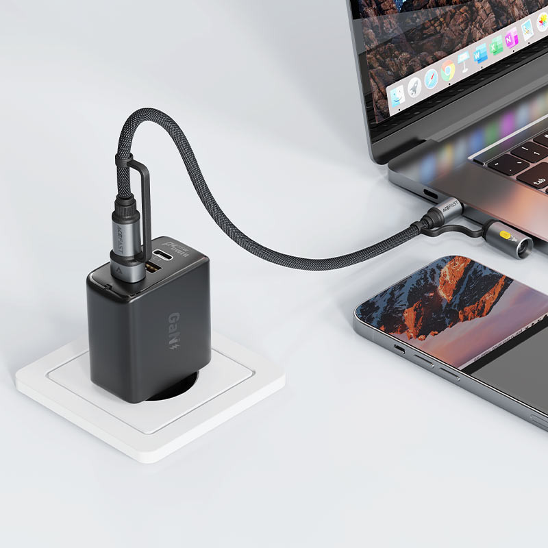 کابل تبدیل USBUSB-C به USB-C ایس فست مدل J5 طول 1.2 متر