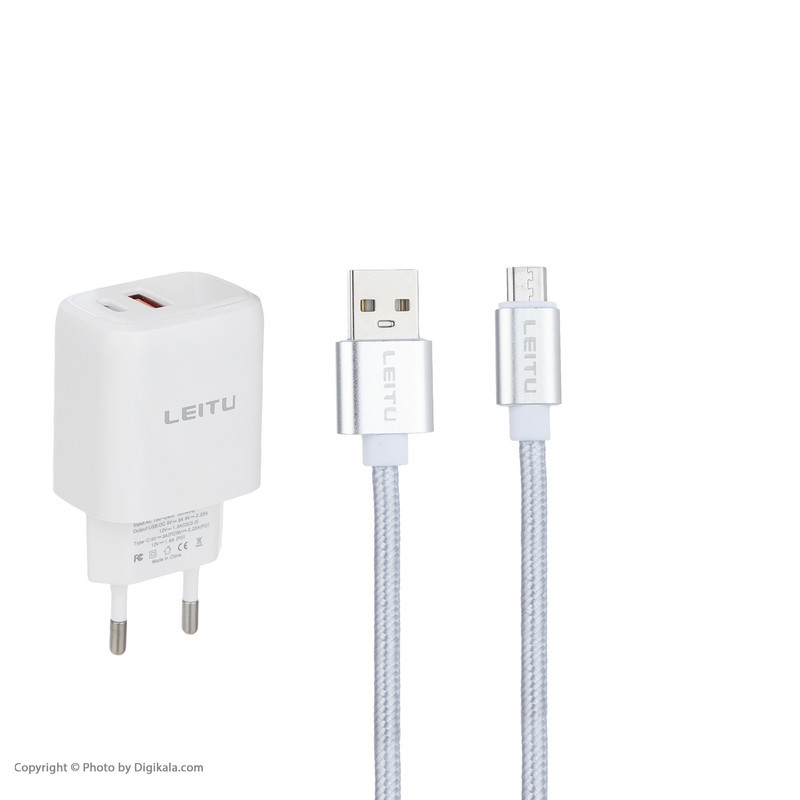 شارژر دیواری لیتو مدل LH-13 به همراه کابل تبدیل microUSB