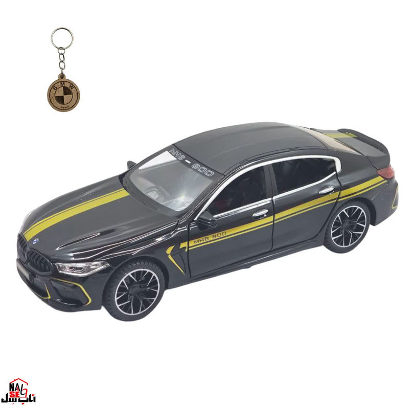 ماکت ماشین ناب سل مدل بی ام و فلزی چراغدار موزیکال BMW M8 MANHART به همراه جاسوییچی