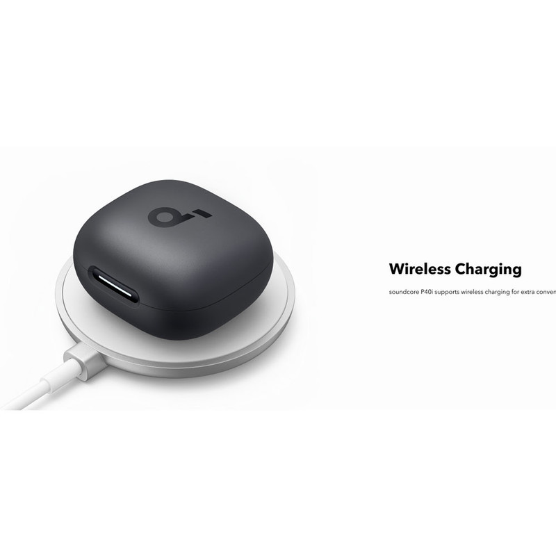 هدفون بلوتوثی انکر مدل Soundcore P40i با نویز کنسلینگ فعال (ANC)، نویز کنسلینگ (ENC)، درگاه شارژ USB Type-C، دارای 6 میکروفون داخلی با بهره‌گیری از هوش مصنوعی، پشتیبانی از فرمان لمسی، مقاوم در برابر آب
