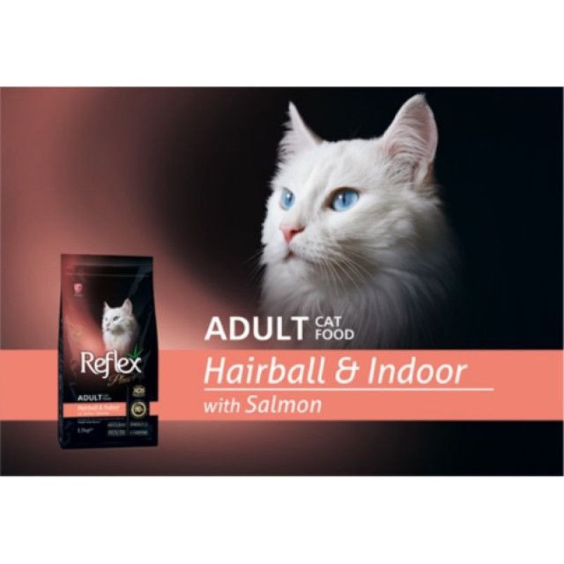 غذاي خشک گربه رفلکس مدل Anti-Hairball with Salmon وزن 1.5 کيلوگرم