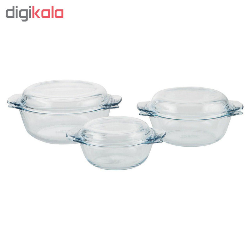 ظرف پخت پیرکس مدل borosilicate مجموعه سه عددی
