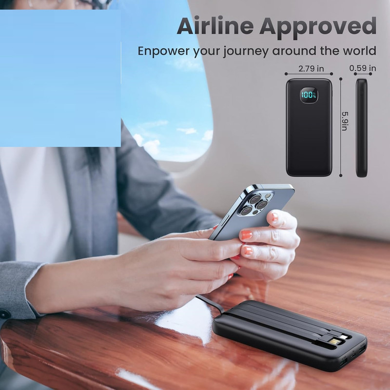 پاوربانک 5 وات مدل HX100H5 ظرفیت 13800 میلی‌آمپرساعت