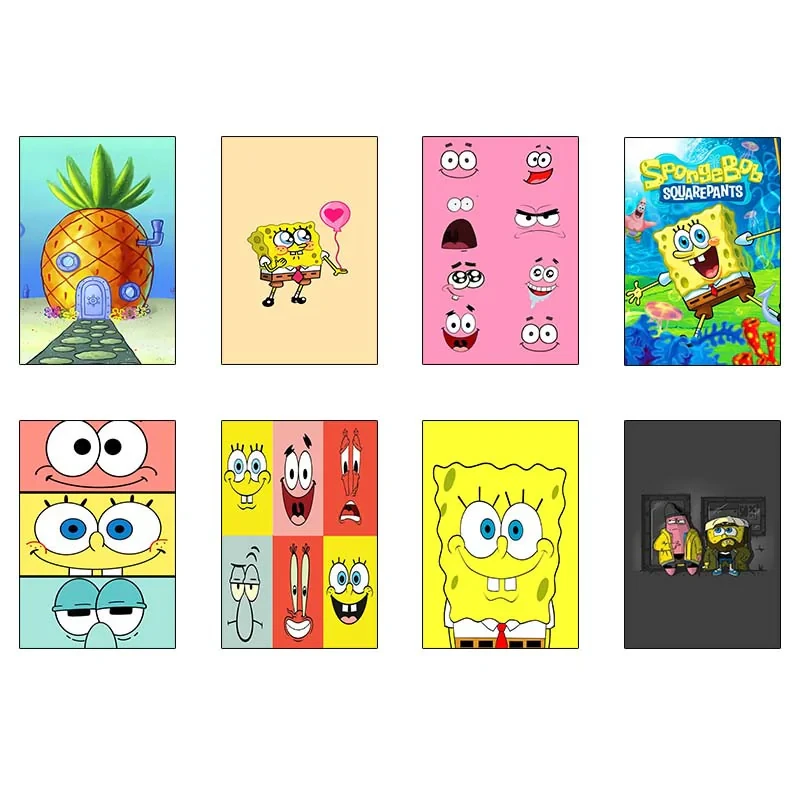 پوستر کارنيکا طرح باب اسفنجی spong bob کد 59166 مجموعه 8 عددی