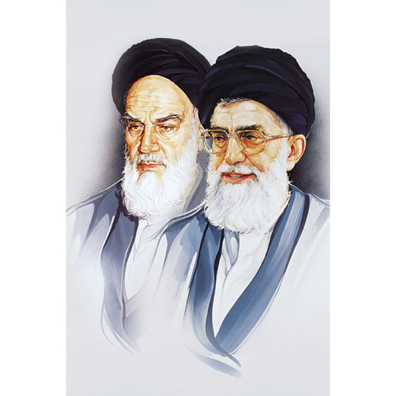 تابلو شاسی رومیزی طرح رهبر سید علی خامنه ای و امام خمینی مدل AG-238