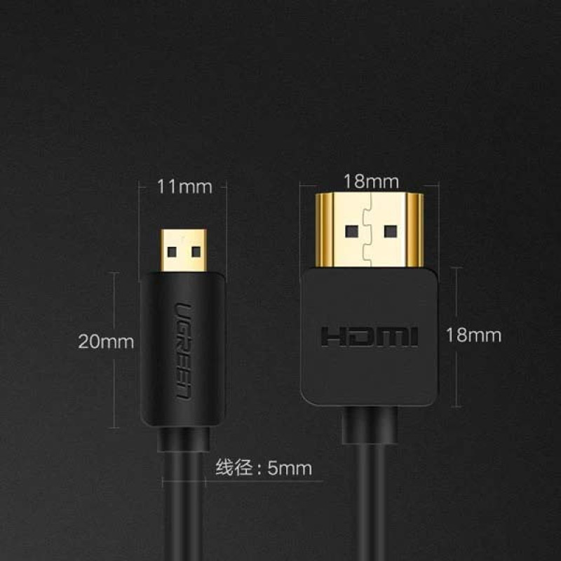 کابل تبدیل HDMI به Micro HDMI یوگرین مدل 30148-HD127 طول 1 متر