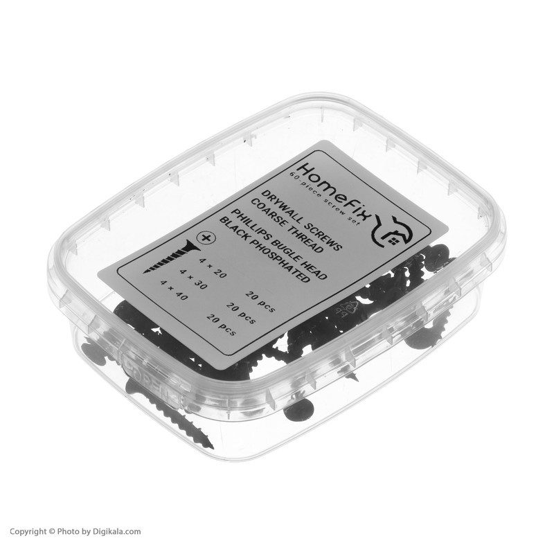 پیچ ام دی اف هوم فیکس مدل hfx-20-30-40 مجموعه 60 عددی