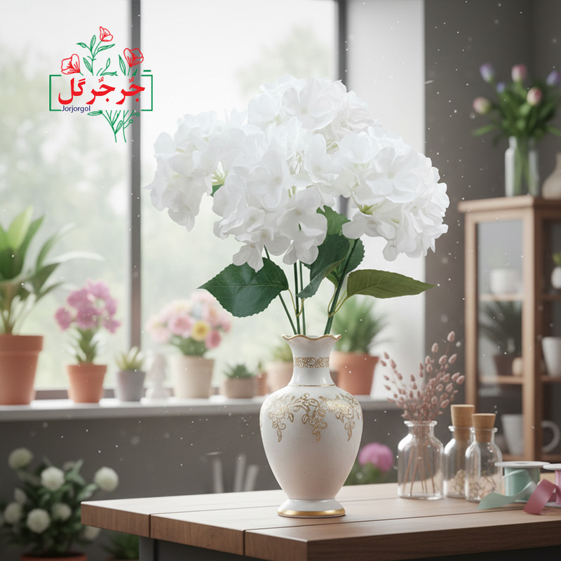 گل مصنوعی جُرجُرگل مدل بوته ارتانزیا کد SEFID