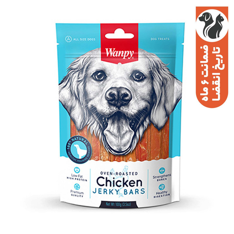 تشویقی سگ ونپی مدل Chicken Jerky Bars با طعم مرغ وزن 100 گرم