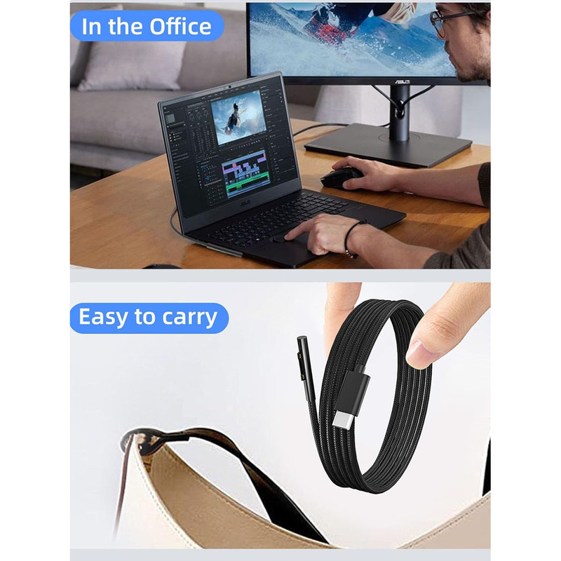 کابل تبدیل USb-c به surface نیهاتا مدل srf-49 طول 1.5 متر