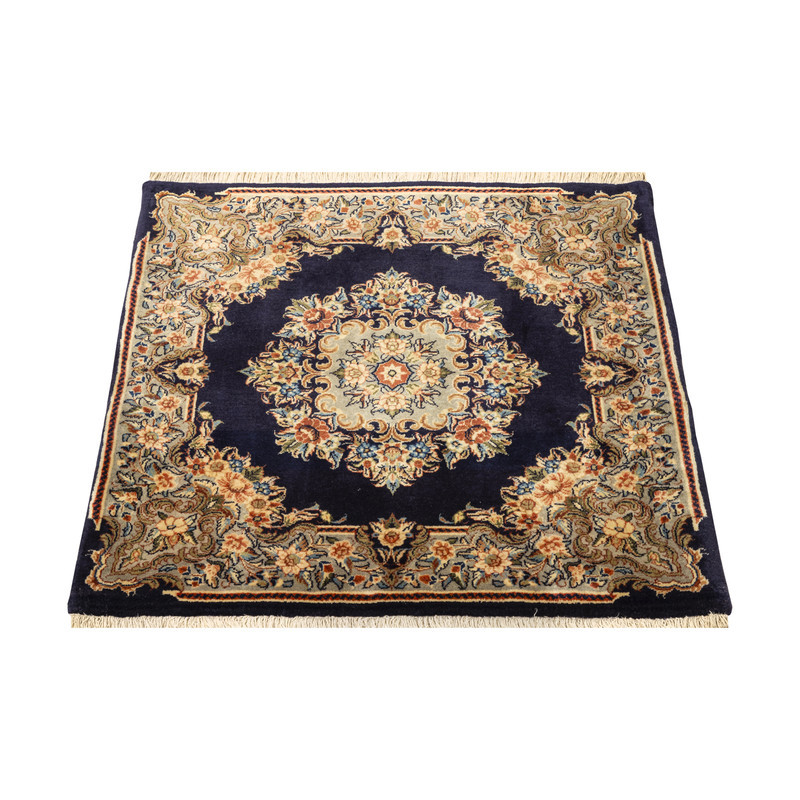 فرش دستبافت 0.6 مترمربعی طرح ساروق کد 45P12259 زمینه سرمه ای
