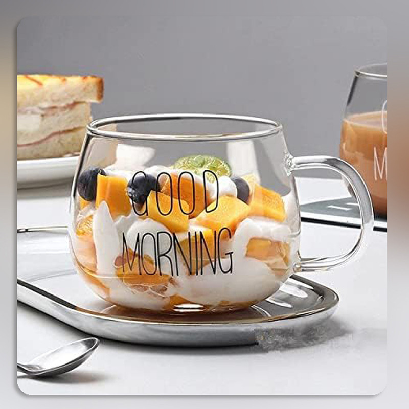 لیوان مدل GOOD MORNING  به همراه زیر لیوانی